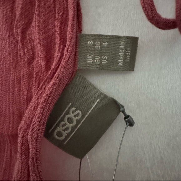 ASOS Dusty Rose Lace Trim Plunge Dress NWT Size 4 - Picture 8 of 12